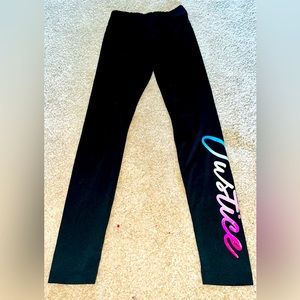 NEW JUSTICE SIZE 10 FULL LENGTH LEGGINGS.